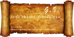 Grünblatt Viktória névjegykártya